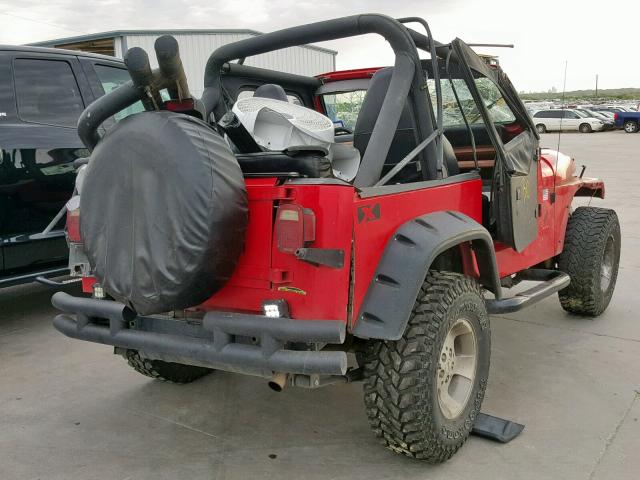 2J4FY29S2MJ136296 - 1991 JEEP WRANGLER / RED photo 4