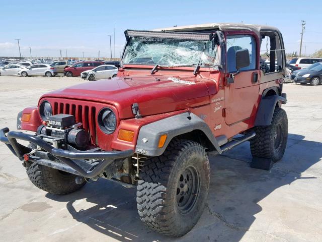 1J4FY19S4XP435788 - 1999 JEEP WRANGLER / RED photo 2