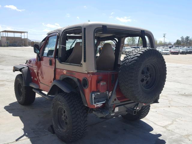 1J4FY19S4XP435788 - 1999 JEEP WRANGLER / RED photo 3