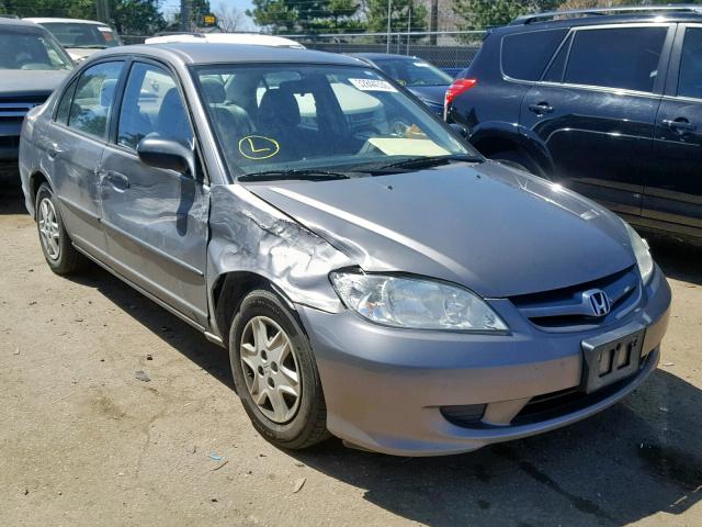 1HGES16315L021695 - 2005 HONDA CIVIC DX V GRAY photo 1