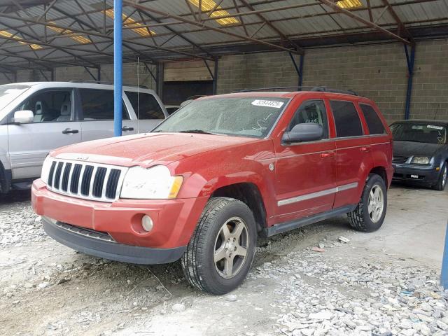 1J8HR58255C642479 - 2005 JEEP GRAND CHER BURGUNDY photo 2