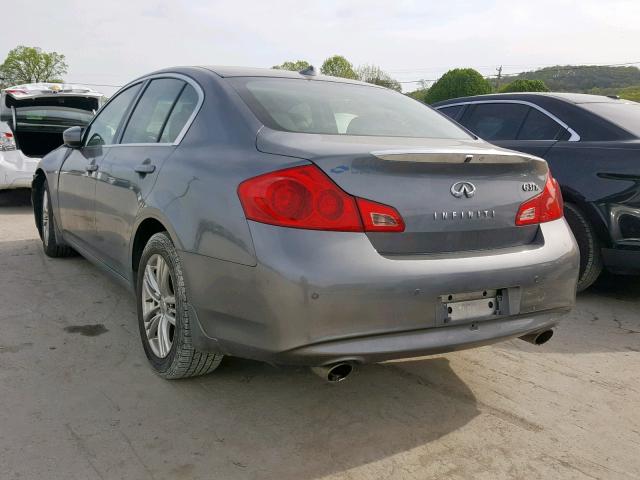 JN1CV6ARXDM767175 - 2013 INFINITI G37 GRAY photo 3