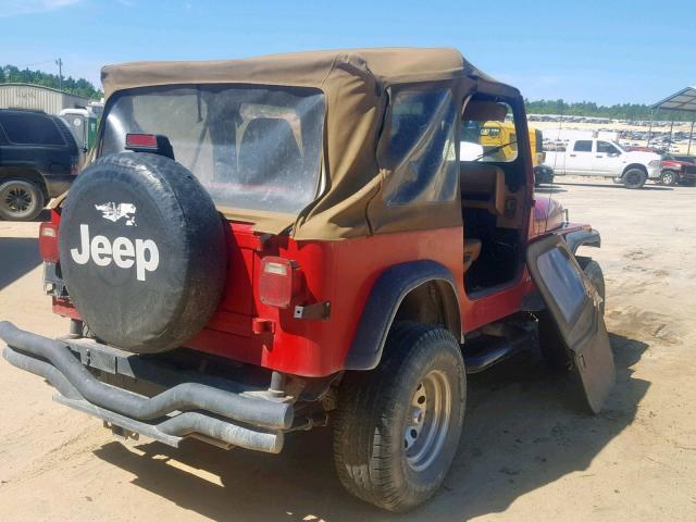 1J4FY19PXSP208965 - 1995 JEEP WRANGLER / RED photo 4