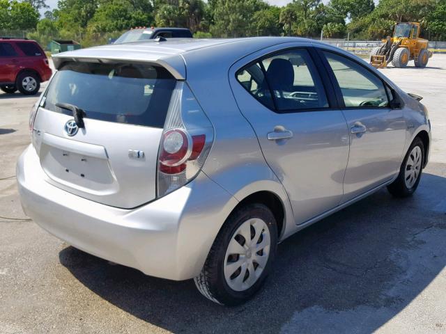 JTDKDTB35C1010981 - 2012 TOYOTA PRIUS C SILVER photo 4