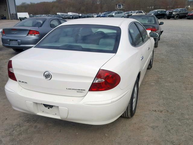 2G4WD582661263586 - 2006 BUICK LACROSSE C WHITE photo 4