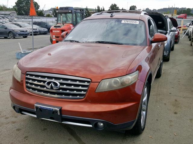 JNRAS08W26X202992 - 2006 INFINITI FX35 ORANGE photo 2