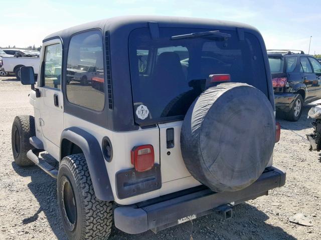 1J4FA49S51P334191 - 2001 JEEP WRANGLER / WHITE photo 3