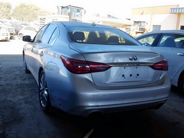 JN1EV7AP0JM364802 - 2018 INFINITI Q50 LUXE SILVER photo 3