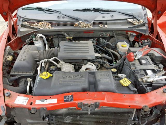 1B7HG2AN21S329826 - 2001 DODGE DAKOTA QUA RED photo 7