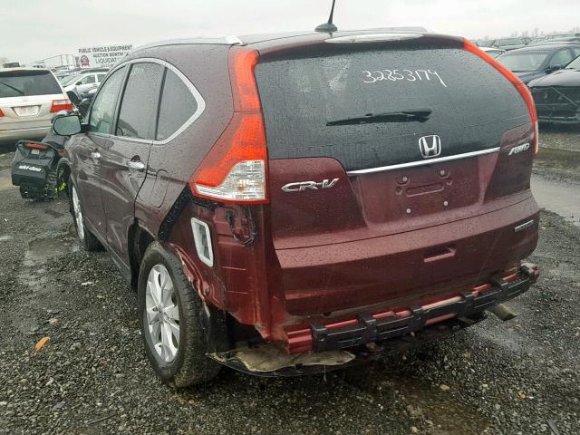 2HKRM4H92CH114336 - 2012 HONDA CR-V TOURI MAROON photo 2