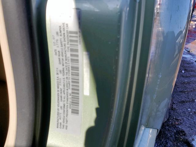 3VWRF31Y08M411321 - 2008 VOLKSWAGEN NEW BEETLE მწვანე ფოტო 10