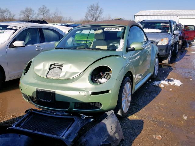 3VWRF31Y08M411321 - 2008 VOLKSWAGEN NEW BEETLE მწვანე ფოტო 2