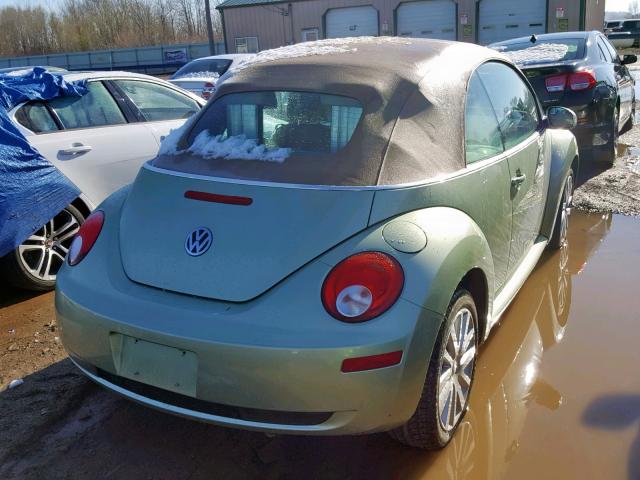 3VWRF31Y08M411321 - 2008 VOLKSWAGEN NEW BEETLE მწვანე ფოტო 4