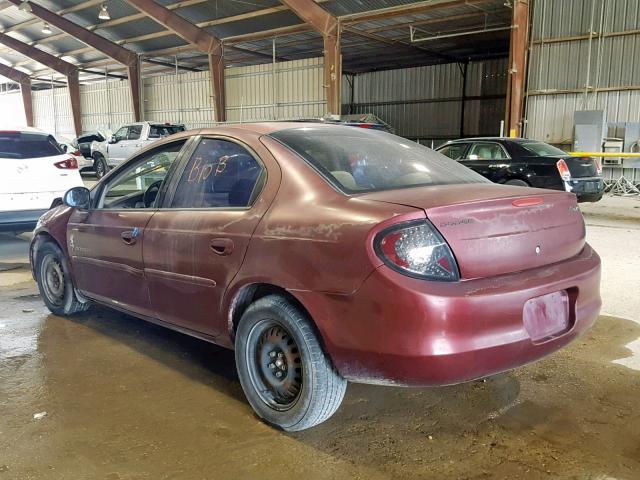 1B3ES46C91D163282 - 2001 DODGE NEON SE BURGUNDY photo 3