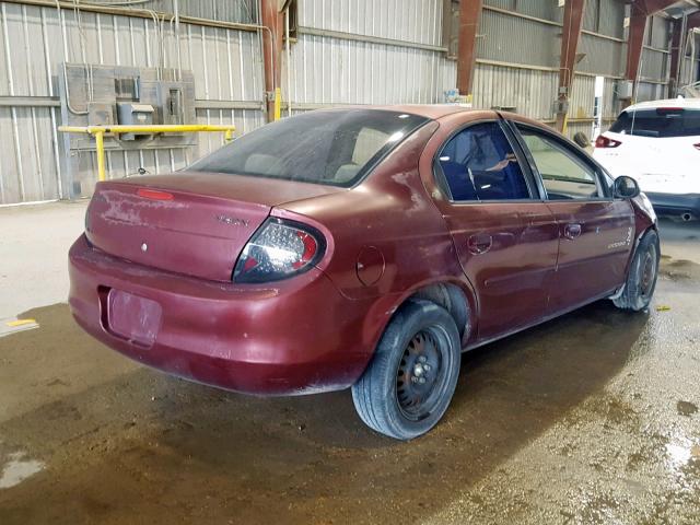 1B3ES46C91D163282 - 2001 DODGE NEON SE BURGUNDY photo 4