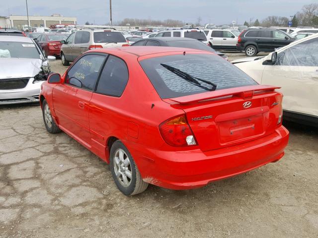 KMHCG35C35U334919 - 2005 HYUNDAI ACCENT GS RED photo 3