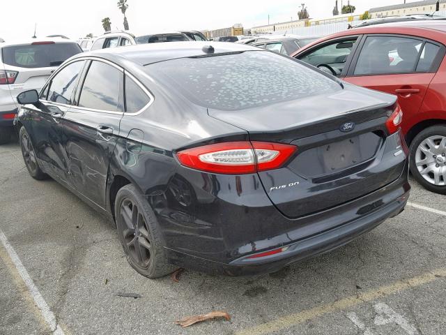 3FA6P0HD3ER159346 - 2014 FORD FUSION SE BLACK photo 3