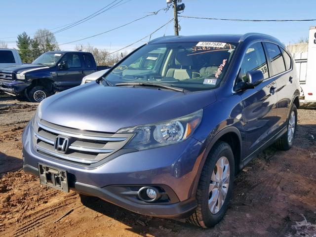 JHLRM4H71CC006951 - 2012 HONDA CR-V EXL BLUE photo 2