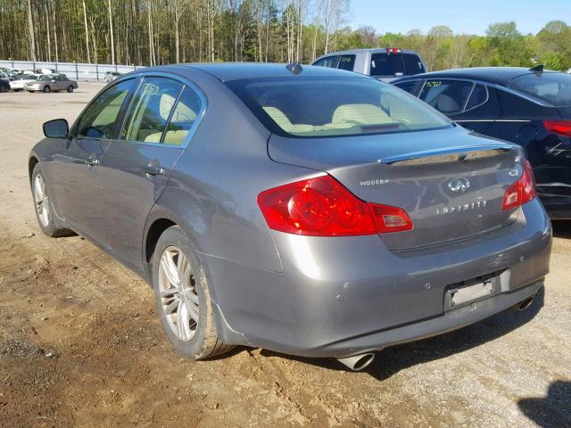 JN1CV6AP9DM300277 - 2013 INFINITI G37 BASE GRAY photo 3