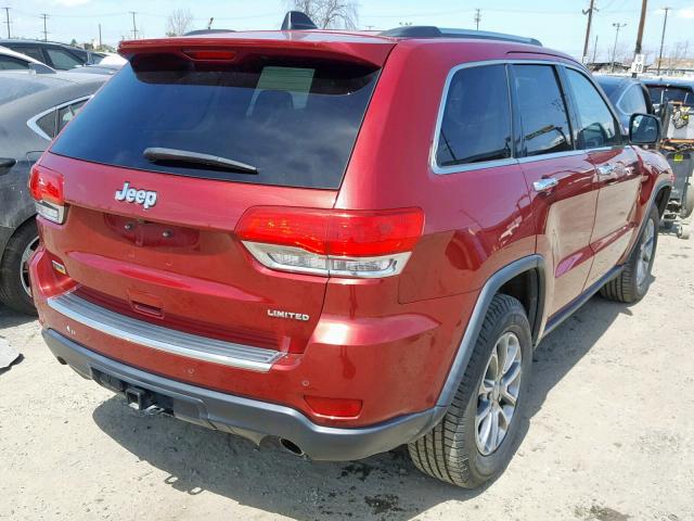 1C4RJEBG8EC519315 - 2014 JEEP GRAND CHER RED photo 4