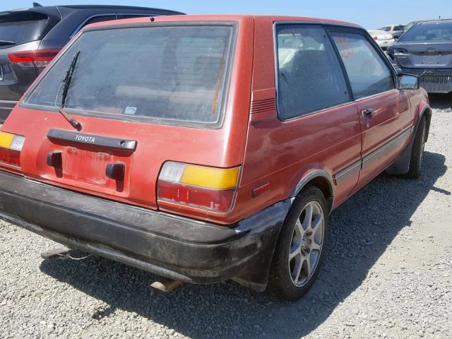 1NXAE87G3HZ416373 - 1987 TOYOTA COROLLA FX RED photo 4