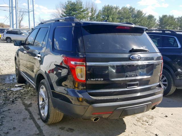 1FMHK8F88BGA58923 - 2011 FORD EXPLORER L BLACK photo 3