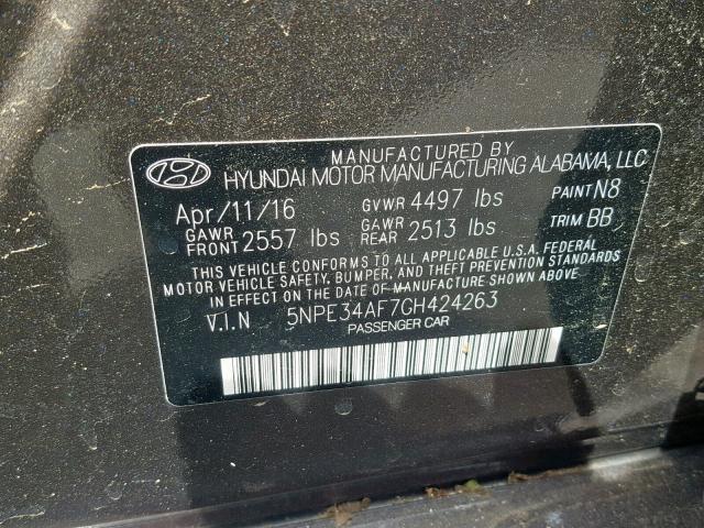 5NPE34AF7GH424263 - 2016 HYUNDAI SONATA SPO BROWN photo 10