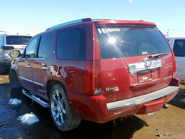 1GYFK33599R100078 - 2009 CADILLAC ESCALADE H RED photo 3