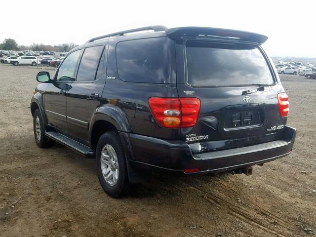 5TDBT48A34S207327 - 2004 TOYOTA SEQUOIA LI BLACK photo 3