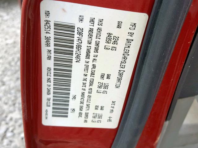 2D8FV47V86H124074 - 2006 DODGE MAGNUM SXT RED photo 10