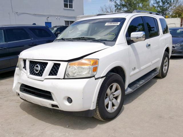 5N1BA08D58N601122 - 2008 NISSAN ARMADA SE WHITE photo 2