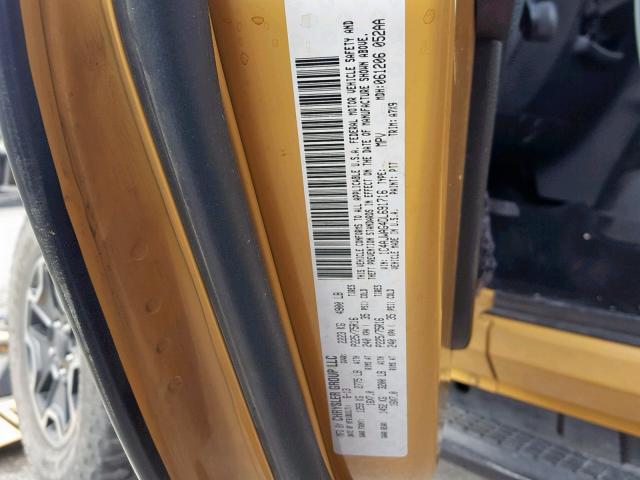 1C4AJWAG4DL691716 - 2013 JEEP WRANGLER S TAN photo 10