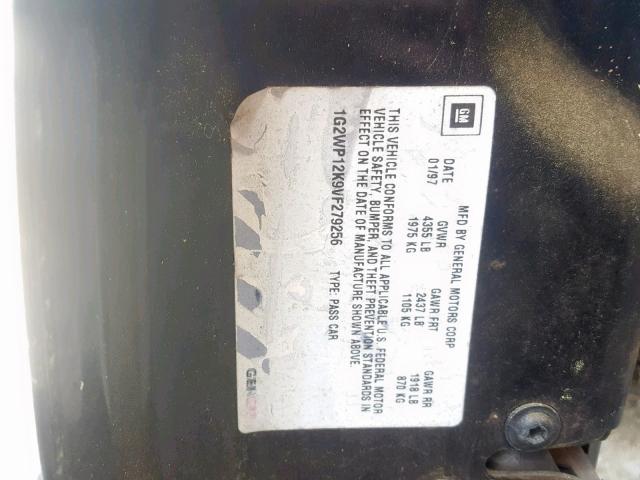 1G2WP12K9VF279256 - 1997 PONTIAC GRAND PRIX BLACK photo 10