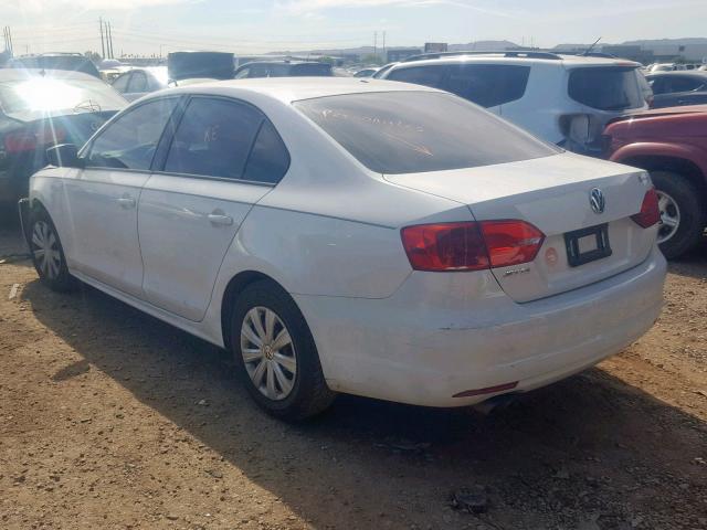 3VW2K7AJ2EM312258 - 2014 VOLKSWAGEN JETTA BASE WHITE photo 3