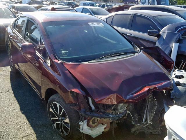 2HGFB2F91DH508633 - 2013 HONDA CIVIC EXL MAROON photo 1