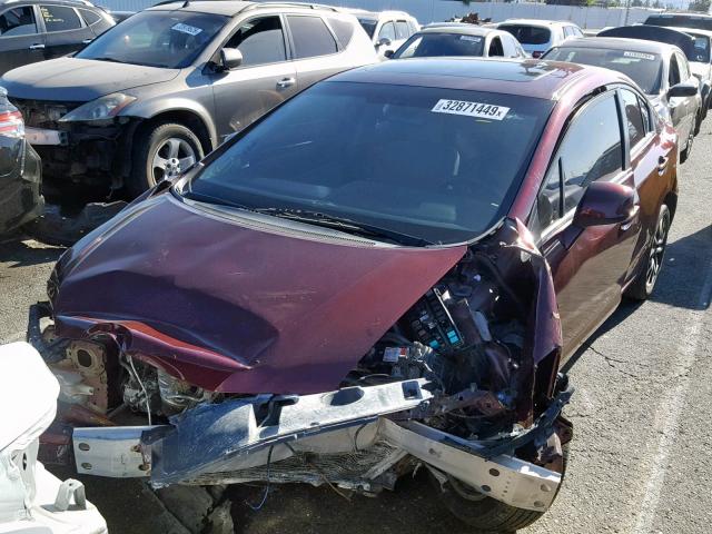 2HGFB2F91DH508633 - 2013 HONDA CIVIC EXL MAROON photo 2