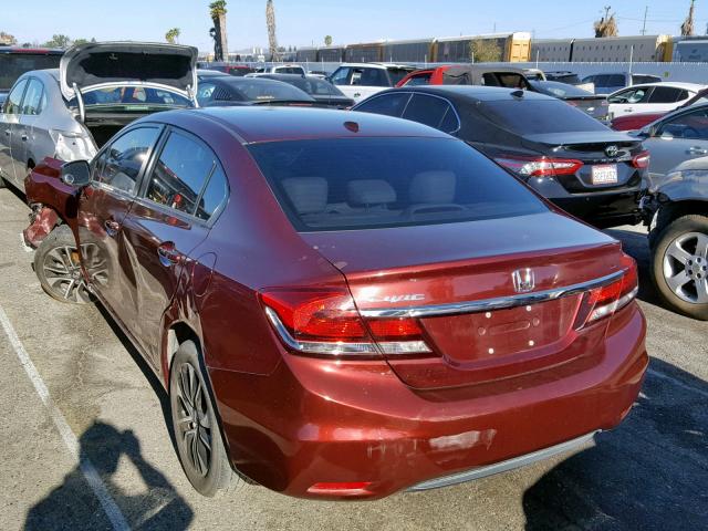 2HGFB2F91DH508633 - 2013 HONDA CIVIC EXL MAROON photo 3