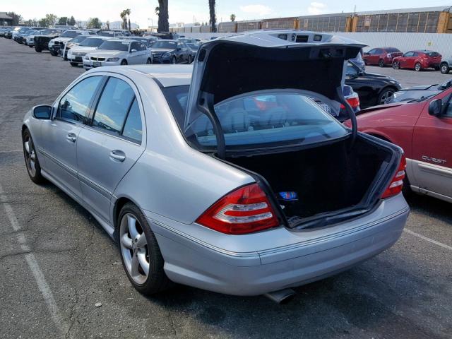 WDBRF40J55F636339 - 2005 MERCEDES-BENZ C 230K SPO SILVER photo 3