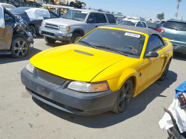 1FAFP45X1XF168813 - 1999 FORD MUSTANG GT YELLOW photo 2