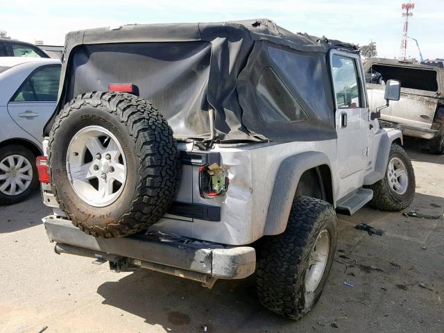 1J4FA44S05P367029 - 2005 JEEP WRANGLER / SILVER photo 4