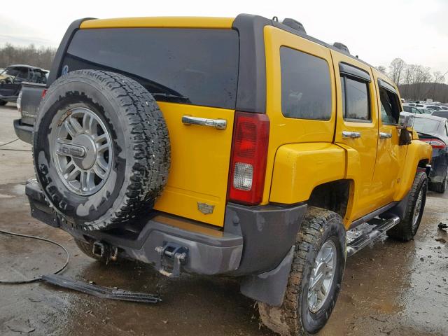 5GTDN13E378191739 - 2007 HUMMER H3 YELLOW photo 4