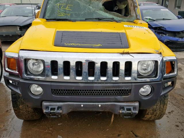 5GTDN13E378191739 - 2007 HUMMER H3 YELLOW photo 7