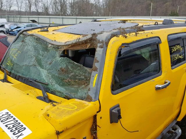 5GTDN13E378191739 - 2007 HUMMER H3 YELLOW photo 9