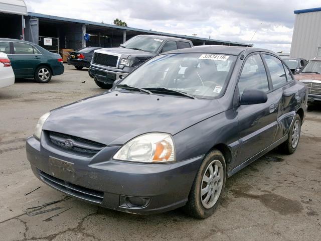 KNADC125946285854 - 2004 KIA RIO CHARCOAL photo 2