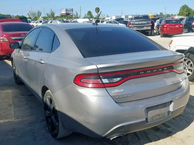 1C3CDFBB2FD369211 - 2015 DODGE DART SXT GRAY photo 3