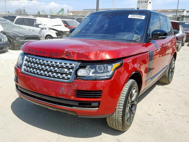 SALGW2FE4HA329505 - 2017 LAND ROVER RANGE ROVE RED photo 2