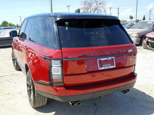 SALGW2FE4HA329505 - 2017 LAND ROVER RANGE ROVE RED photo 3