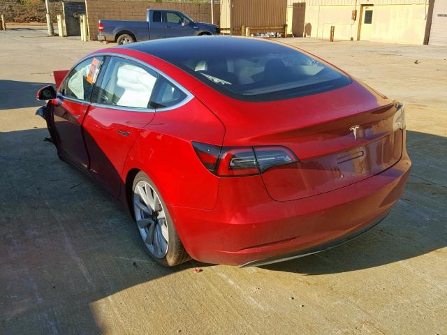 5YJ3E1EA9JF042725 - 2018 TESLA MODEL 3 MAROON photo 3