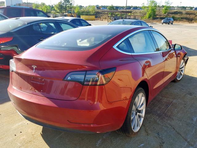 5YJ3E1EA9JF042725 - 2018 TESLA MODEL 3 MAROON photo 4