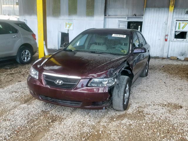 5NPEU46C06H163214 - 2006 HYUNDAI SONATA GLS MAROON photo 2